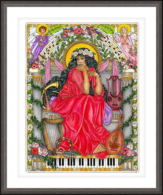 Wall Frame Espresso, Matted - St. Cecilia by B. Nippert