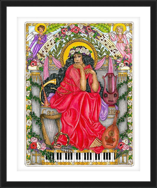 Wall Frame Black, Matted - St. Cecilia by B. Nippert