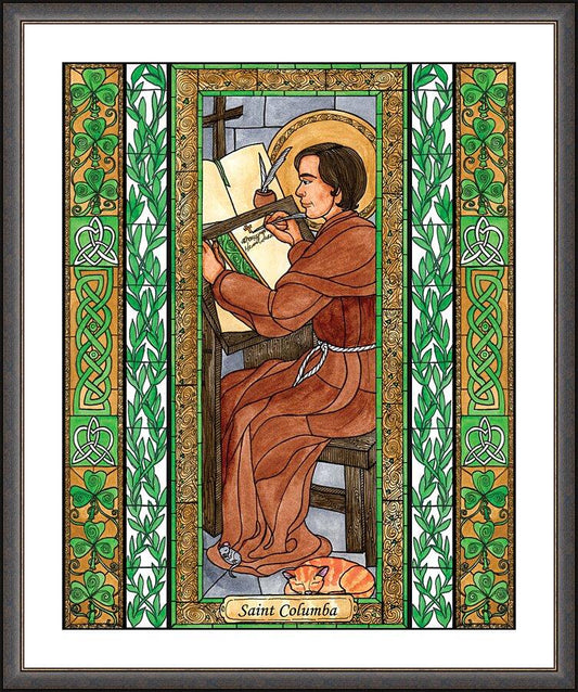 Wall Frame Espresso, Matted - St. Columba by B. Nippert