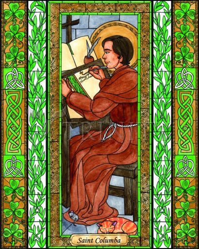 Wall Frame Espresso, Matted - St. Columba by Brenda Nippert - Trinity Stores