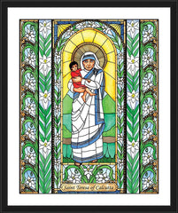 Wall Frame Black - St. Teresa of Calcutta by B. Nippert