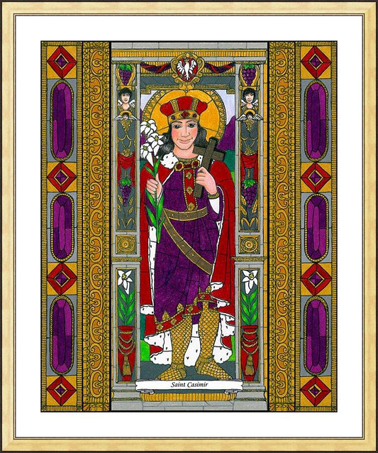Wall Frame Gold, Matted - St. Casimir by B. Nippert