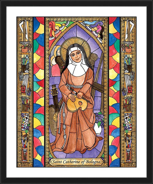 Wall Frame Black, Matted - St. Catherine of Bologna by B. Nippert