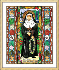 Wall Frame Gold - St. Marianne Cope by B. Nippert