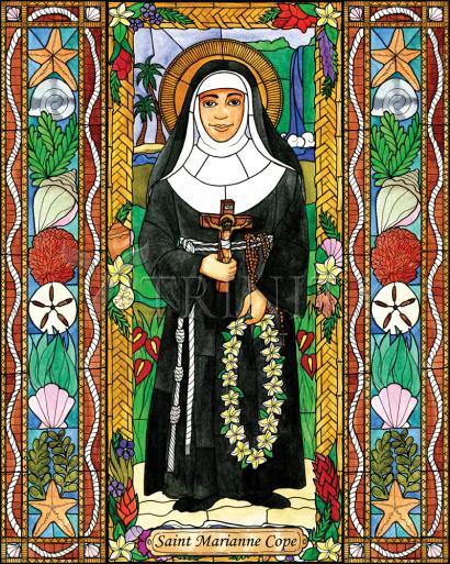 Wall Frame Black, Matted - St. Marianne Cope by B. Nippert