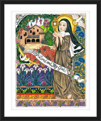 Wall Frame Black - St. Clare of Assisi by B. Nippert