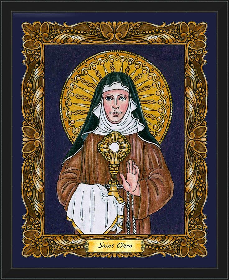 Wall Frame Black - St. Clare of Assisi by Brenda Nippert - Trinity Stores