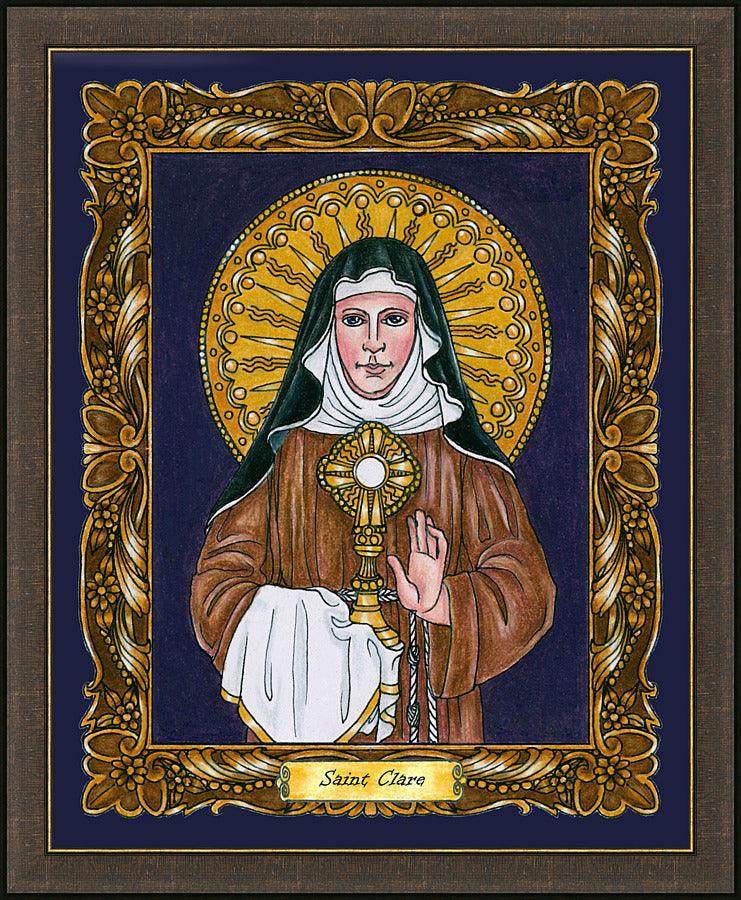 Wall Frame Espresso - St. Clare of Assisi by Brenda Nippert - Trinity Stores