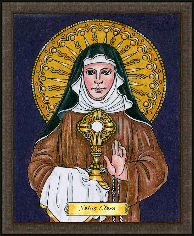 Wall Frame Espresso - St. Clare of Assisi by B. Nippert – trinitystores