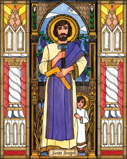 Wall Frame Gold, Matted - St. Joseph by Brenda Nippert - Trinity Stores