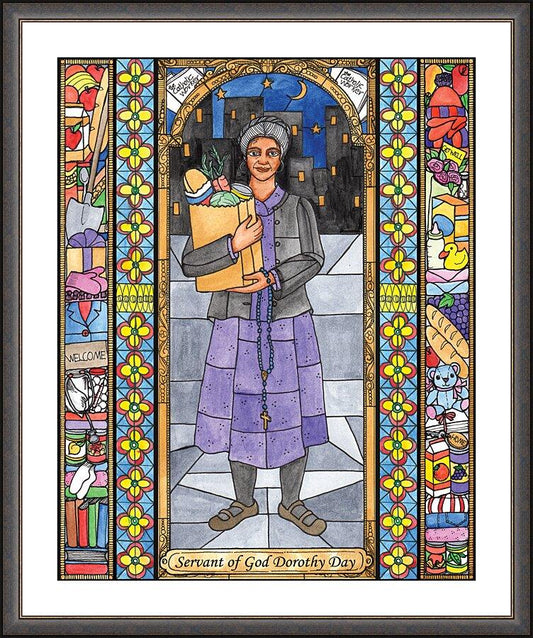 Wall Frame Espresso, Matted - Dorothy Day, Servant of God by B. Nippert