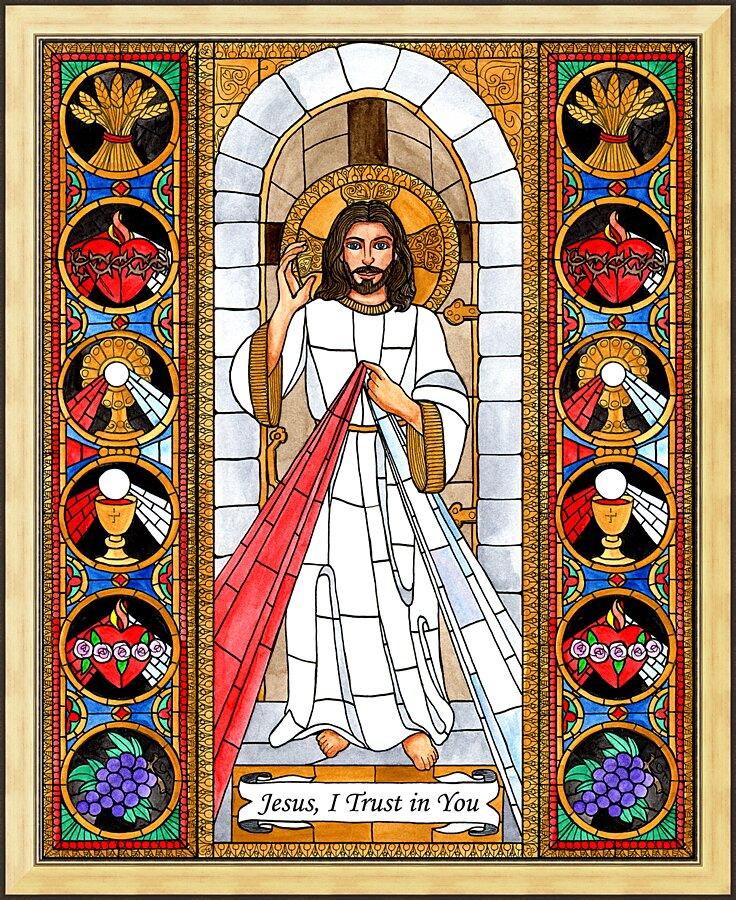 Wall Frame Gold - Divine Mercy by B. Nippert