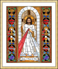 Wall Frame Gold - Divine Mercy by B. Nippert