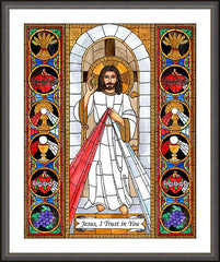 Wall Frame Espresso - Divine Mercy by B. Nippert
