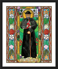 Wall Frame Black - St. Damien of Molokai by B. Nippert