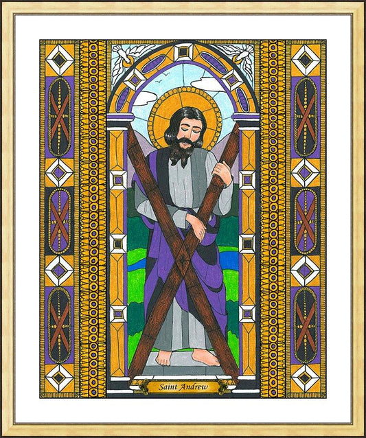 Wall Frame Gold, Matted - St. Andrew by B. Nippert