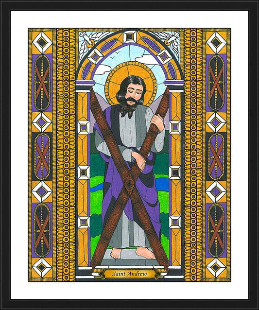 Wall Frame Black, Matted - St. Andrew by B. Nippert