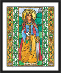 Wall Frame Black - St. Dymphna by B. Nippert