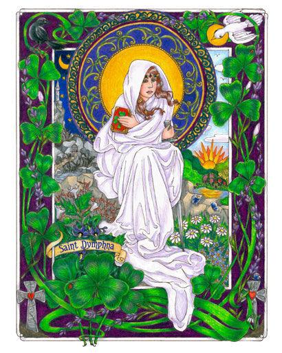 Metal Print - St. Dymphna by Brenda Nippert - Trinity Stores