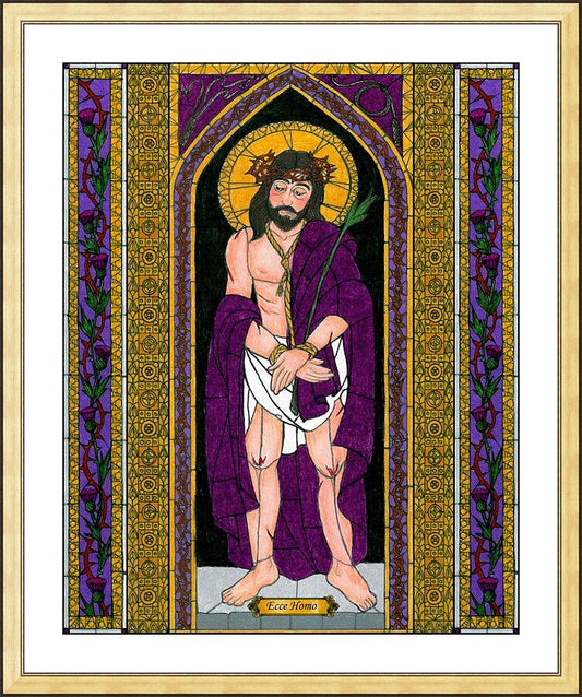 Wall Frame Gold, Matted - Ecce Homo by B. Nippert