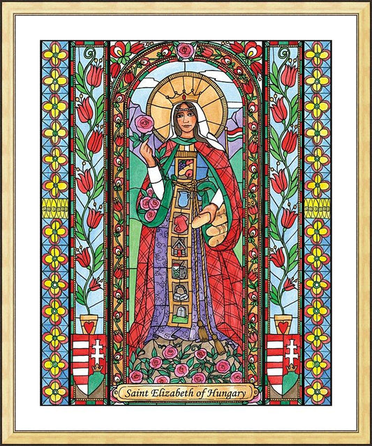 Wall Frame Gold, Matted - St. Elizabeth of Hungary by B. Nippert