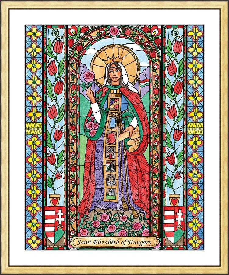 Wall Frame Gold, Matted - St. Elizabeth of Hungary by Brenda Nippert - Trinity Stores
