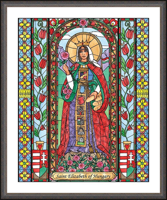 Wall Frame Espresso, Matted - St. Elizabeth of Hungary by B. Nippert