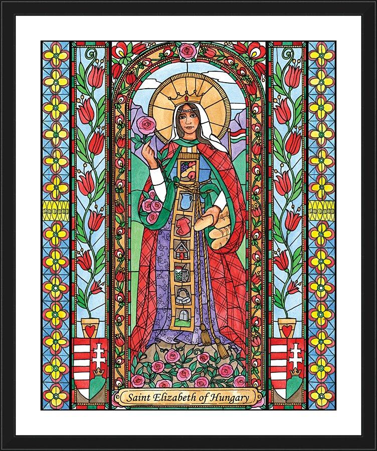 Wall Frame Black, Matted - St. Elizabeth of Hungary by Brenda Nippert - Trinity Stores