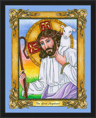 Wall Frame Black - Good Shepherd  by B. Nippert
