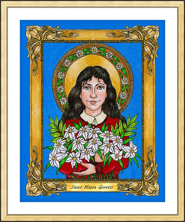 Wall Frame Gold, Matted - St. Maria Goretti  by Brenda Nippert - Trinity Stores