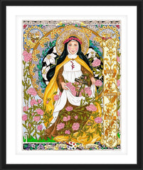 Wall Frame Black - St. Thérèse of Lisieux by B. Nippert