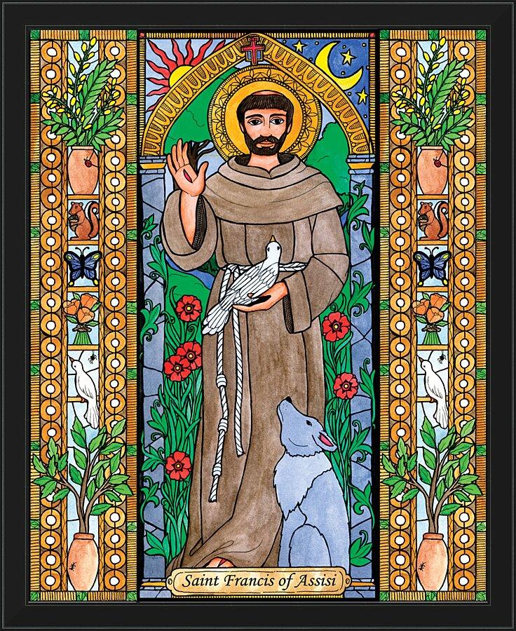 Wall Frame Black - St. Francis of Assisi by B. Nippert