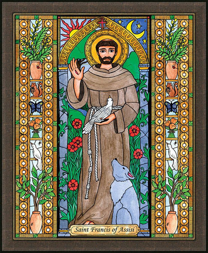 Wall Frame Espresso - St. Francis of Assisi by B. Nippert