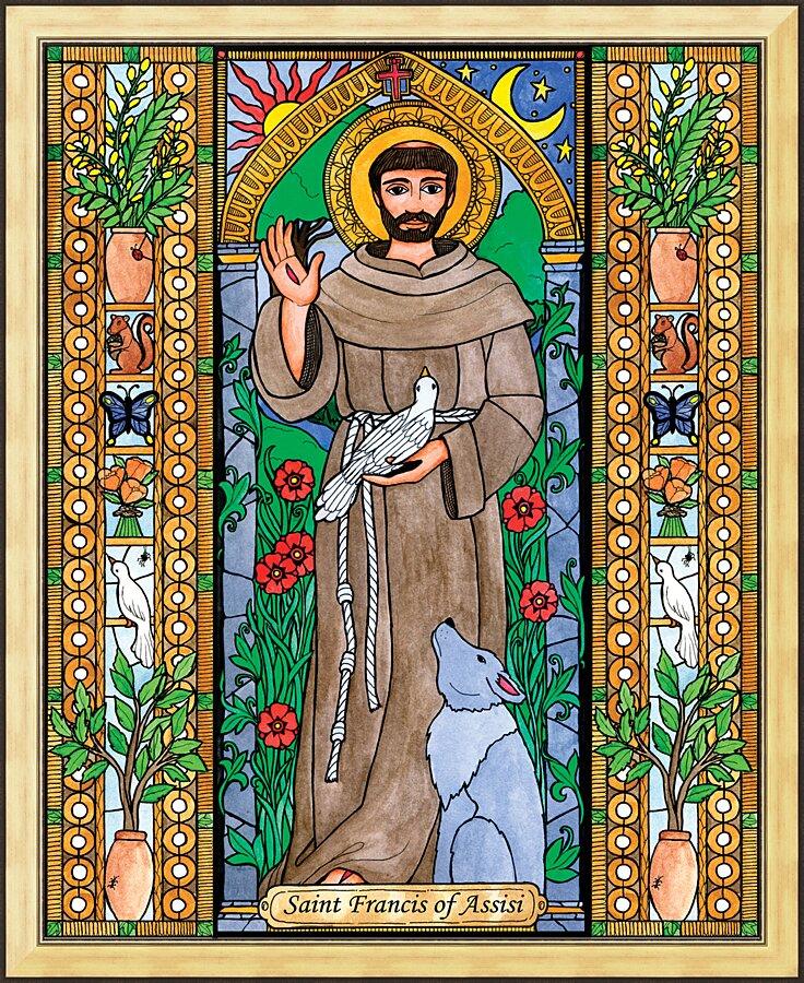 Wall Frame Gold - St. Francis of Assisi by B. Nippert