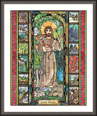 Wall Frame Espresso - St. Francis - Patron of Exotic Animals by B. Nippert