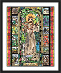 Wall Frame Black - St. Francis - Patron of Exotic Animals by B. Nippert