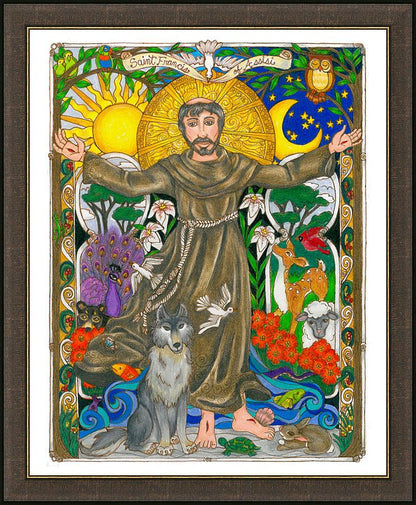 Wall Frame Espresso - St. Francis of Assisi by Brenda Nippert - Trinity Stores