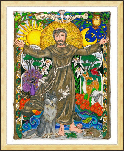 Wall Frame Gold - St. Francis of Assisi by Brenda Nippert - Trinity Stores