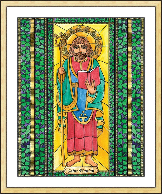 Wall Frame Gold, Matted - St. Finnian by Brenda Nippert - Trinity Stores