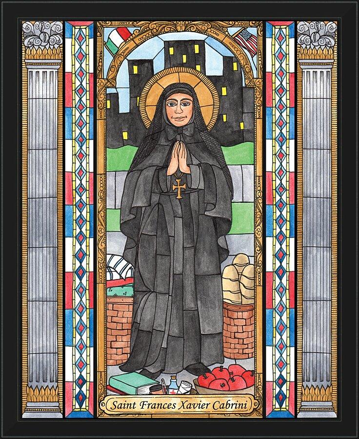 Wall Frame Black - St. Frances Xavier Cabrini by Brenda Nippert - Trinity Stores