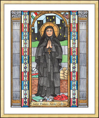 Wall Frame Gold - St. Frances Xavier Cabrini by B. Nippert