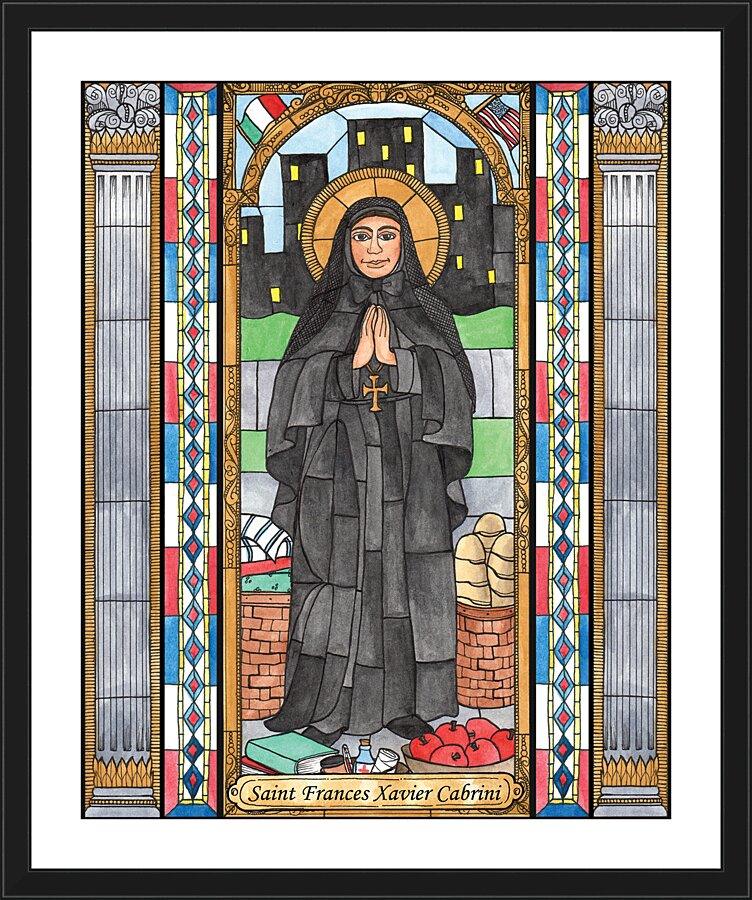 Wall Frame Black, Matted - St. Frances Xavier Cabrini by Brenda Nippert - Trinity Stores