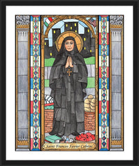 Wall Frame Black - St. Frances Xavier Cabrini by B. Nippert