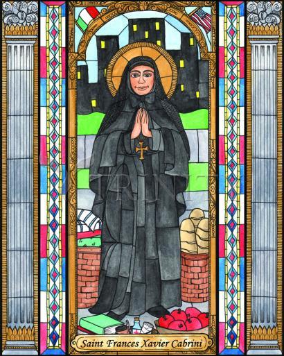 Wall Frame Gold, Matted - St. Frances Xavier Cabrini by Brenda Nippert - Trinity Stores
