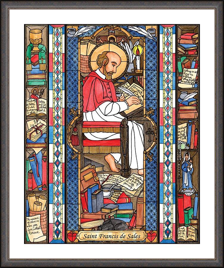 Wall Frame Espresso, Matted - St. Francis de Sales by Brenda Nippert - Trinity Stores