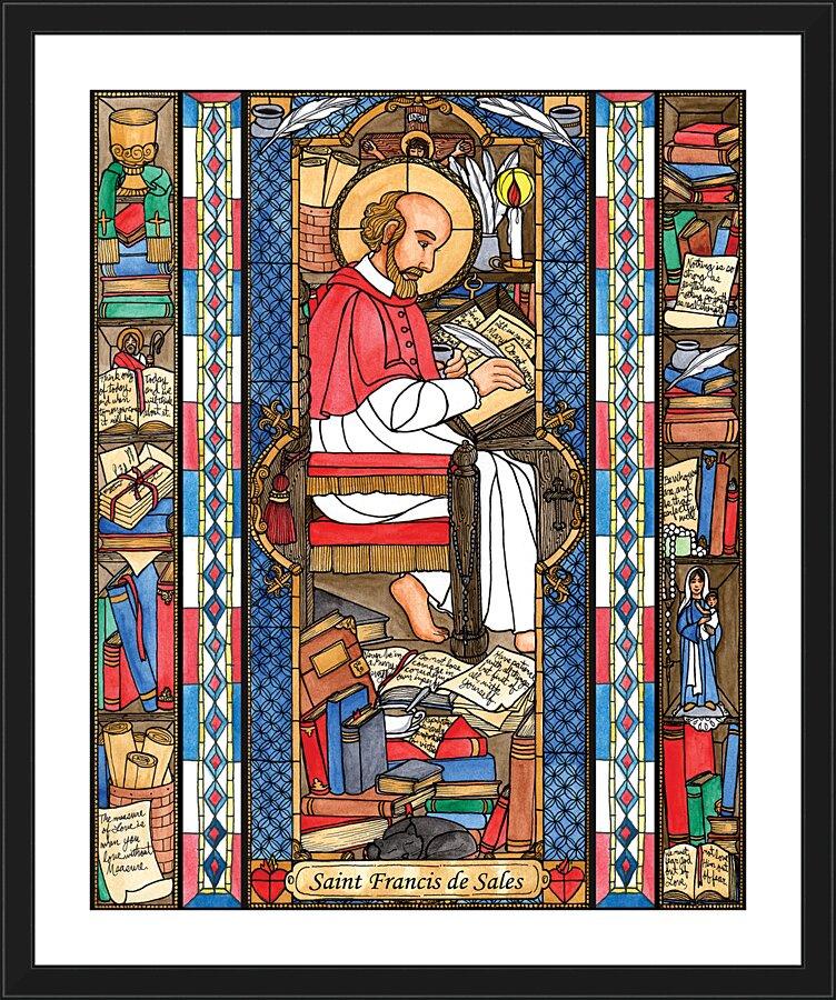 Wall Frame Black, Matted - St. Francis de Sales by Brenda Nippert - Trinity Stores