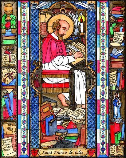 Wall Frame Espresso, Matted - St. Francis de Sales by Brenda Nippert - Trinity Stores