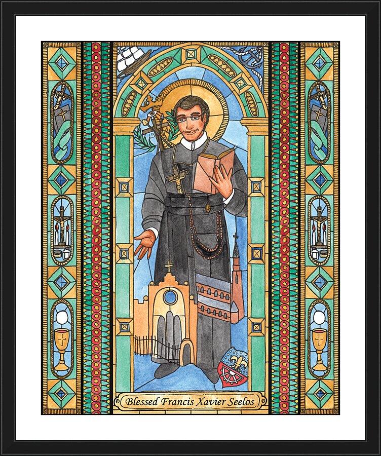 Wall Frame Black, Matted - Bl. Francis Xavier Seelos by Brenda Nippert - Trinity Stores