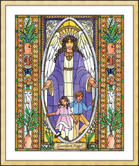Wall Frame Gold - Guardian Angel by B. Nippert