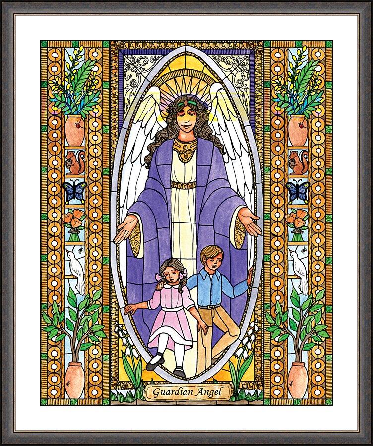 Wall Frame Espresso, Matted - Guardian Angel by Brenda Nippert - Trinity Stores